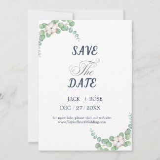 Rustic Greenery Eucalyptus Summer Wedding. Invitation