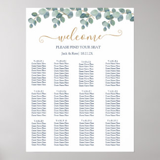 Rustic Greenery Eucalyptus Summer Wedding. Poster