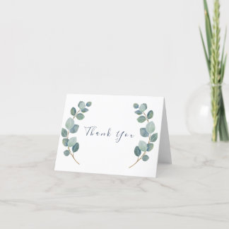  Rustic Greenery Eucalyptus Summer Wedding.  Thank You Card