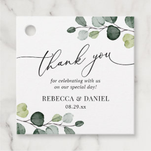 Rustic Greenery Eucalyptus Thank You Favour Tags