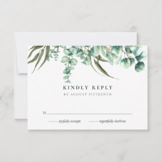 Rustic Greenery Eucalyptus Watercolor RSVP Cards