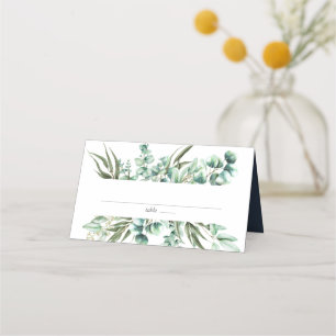 Rustic Greenery Eucalyptus Watercolor Wedding Place Card