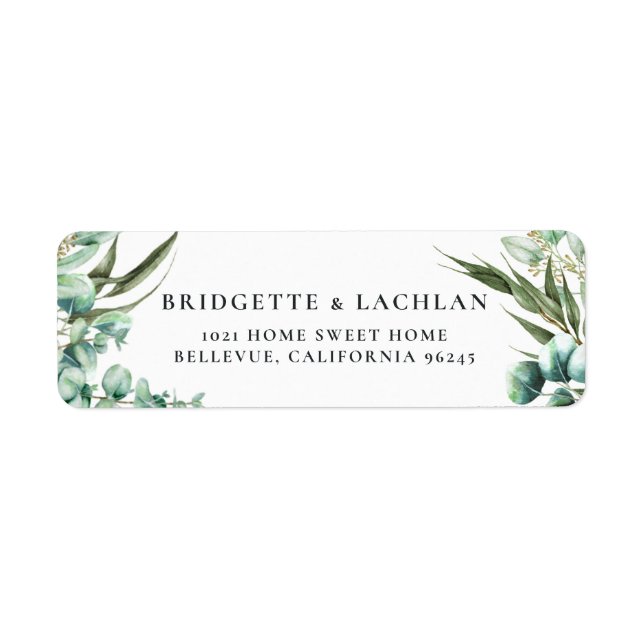 Rustic Greenery Eucalyptus Wedding Address (Front)