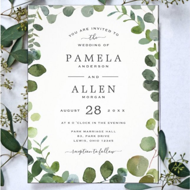Rustic Greenery Eucalyptus Wedding Invitation (Creator Uploaded)