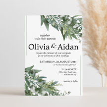 Rustic Greenery Eucalyptus Wedding Invitation