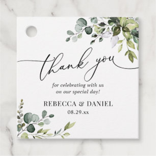 Rustic Greenery Eucalyptus Wedding Thank You Favour Tags
