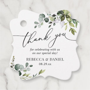Rustic Greenery Eucalyptus Wedding Thank You Favour Tags