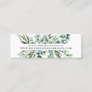 Rustic Greenery Eucalyptus Wedding Website Mini Business Card