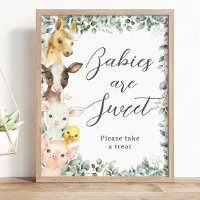 Rustic Greenery Farm Animals Baby are Sweet Treat