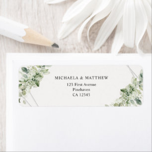 Rustic Greenery Faux Silver Wedding Return Address