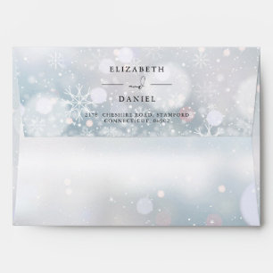 Rustic Greenery Floral Winter Wedding Envelope