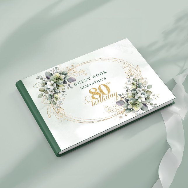 Rustic Greenery Foliage 80th Birthday Guest Book (Rustic Greenery Foliage 80th Birthday Guest Book)