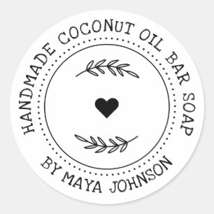 Rustic Greenery Handmade Soap Classic Round Sticker
