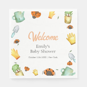 Rustic Greenery Ladybug Garden Baby Shower  Napkin