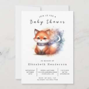 Rustic Greenery Look Fox Baby Shower Invitation