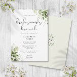 Rustic Greenery Monogram Bridesmaids Brunch Invitation<br><div class="desc">This elegant botanical greenery leaves bridesmaids brunch invitation can be personalised with your information in chic typography with your monogram initials on the reverse. Designed by Thisisnotme©</div>