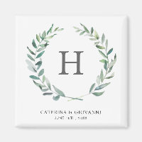 Rustic Greenery Monogram Wreath Wedding