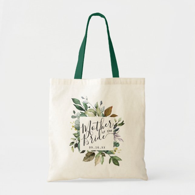 Rustic Greenery Mother of the Bride Tote Bag (Front)