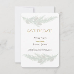 Rustic Greenery Pine Watercolor Save The Date