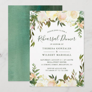 Rustic Greenery Rehearsal Dinner Invitation