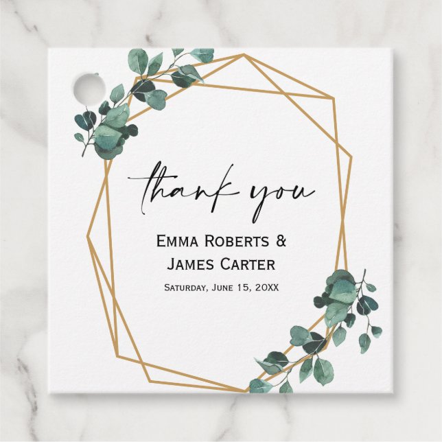 Rustic Greenery Script Favour Tags (Front)