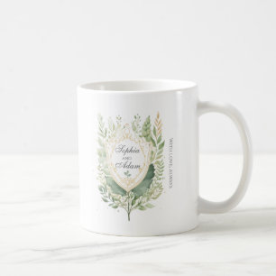 Rustic Greenery Shield Wedding Customize Coffee Mug