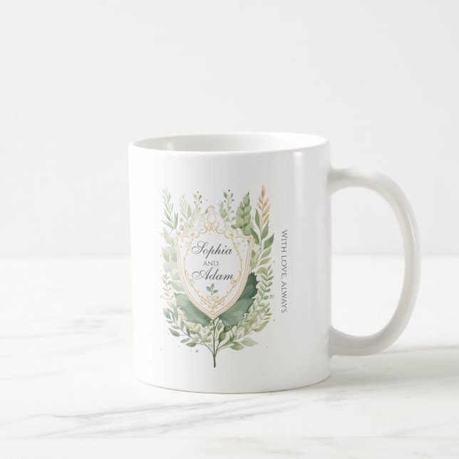 Rustic Greenery Shield Wedding Customize  Coffee Mug (Right)