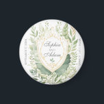 Rustic Greenery Shield Wedding Customize Magnet<br><div class="desc">Celebrate love with our charming wedding invitation featuring delicate watercolor botanicals,  including eucalyptus leaves,  ferns,  and vines. The pastel hues and rustic touch create an enchanting atmosphere. Personalize this template by clicking the "Personalize" button. To make advanced modifications,  please press "Edit Using Design Tool" under Personalize this template.</div>