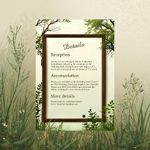 rustic Greenery Tree Frame wedding  Enclosure Card