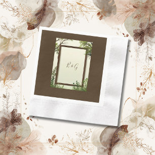 rustic Greenery Tree Frame wedding  Napkin