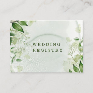 Rustic Greenery Vineyard Wedding Registry Business Card