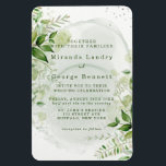 Rustic Greenery Vineyard White Wedding Invitation  Magnet<br><div class="desc">This design features leaves in hunter emerald green watercolor colors,  light green watercolor ink alcohol artwork background. Great for your greenery wedding celebrations!</div>