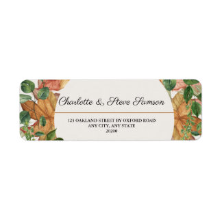 Rustic Greenery Watercolor Wedding Return Address