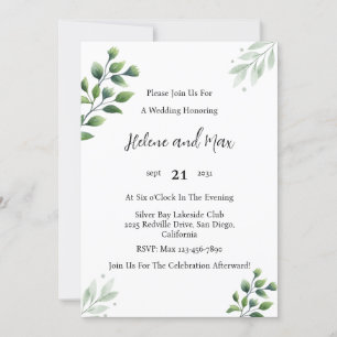 Rustic Greenery Wedding Invitation