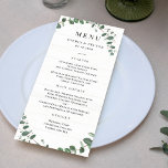 Rustic Greenery Wedding Menu Card<br><div class="desc">Stylish menu card by © berryberrysweet . Printable digital files and matching items are available! Visit our website at berryberrysweet.com for stylish stationery designs and personalised gifts.</div>