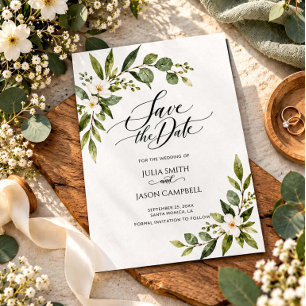 Rustic Greenery Wedding Save the Date