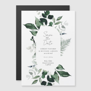 Rustic Greenery Wedding Save the Date Magnet