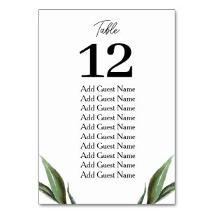 Rustic Greenery Wedding Table Number Seating Chart