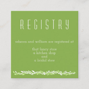 Rustic Greenery   Wedding Vine Registry Info Enclosure Card