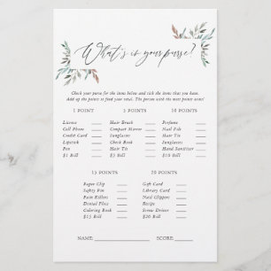 Rustic Greenery Winter Baby Shower Game