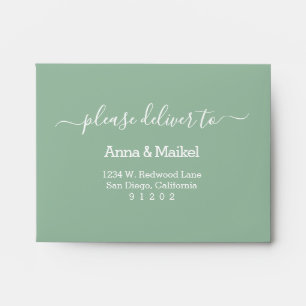 Rustic Greenery with Return Address Wedding Envelope