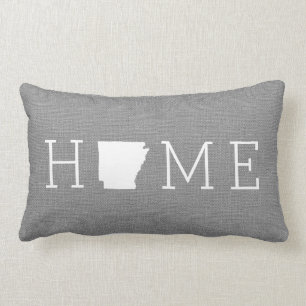 Rustic Grey Arkansas Home State Throw Pillow