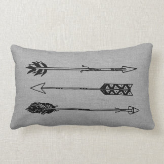Rustic Grey Arrows Lumbar Cushion