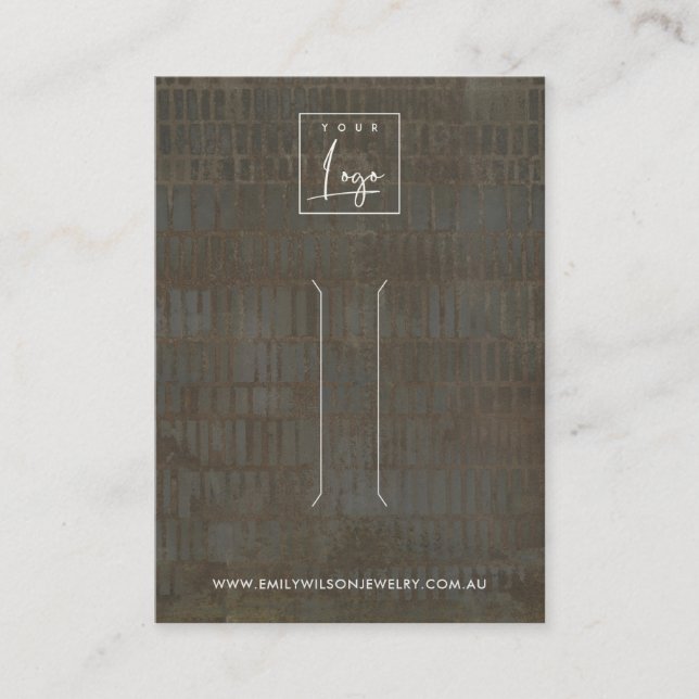 RUSTIC GREY BRONZE LINE HAIR CLIP DISPLAY CARD (Front)