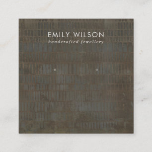 RUSTIC GREY BRONZE LINE STUD EARRING DISPLAY CARD