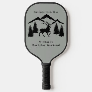 Rustic Grey Buck Hunting Bachelor Weekend Pickleball Paddle