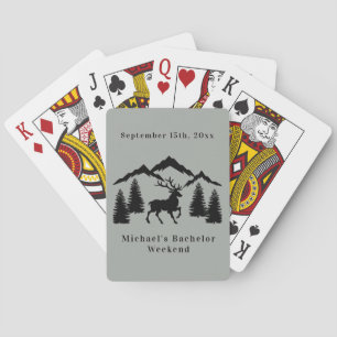 Rustic Grey Buck Hunting Bachelor Weekend Playing Cards