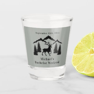 Rustic Grey Buck Hunting Bachelor Weekend Shot Glass