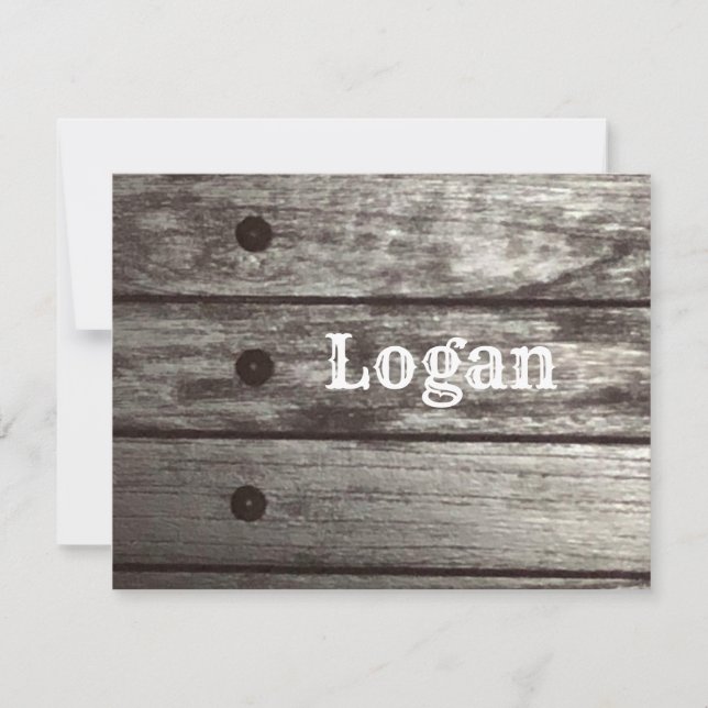 Rustic Grey Fence Thank You Note Card (Front)