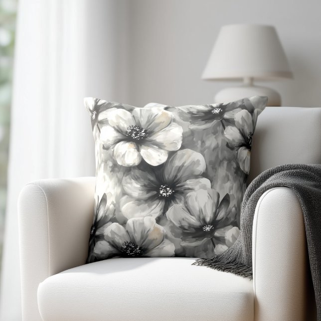 Rustic Grey Floral Cushion (Creator Uploaded)